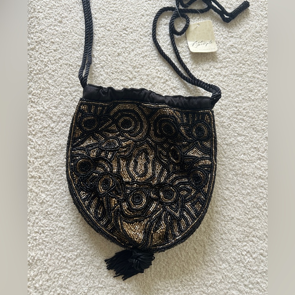 NWT FREE PEOPLE PENNY BEADED POUCH